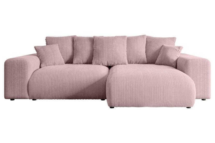 Narożnik z funkcją spania i pojemnikiem ESKAR-L 266x176x72 cm Różowy 808941