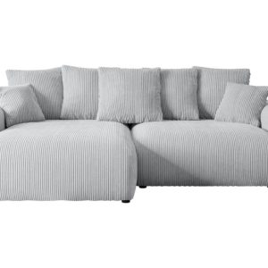 Narożnik z funkcją spania i pojemnikiem ESKAR-L 266x176x72 cm Szary 808926 Narożnik z funkcją spania i pojemnikiem ESKAR-L 266x176x72 cm Szary 808926