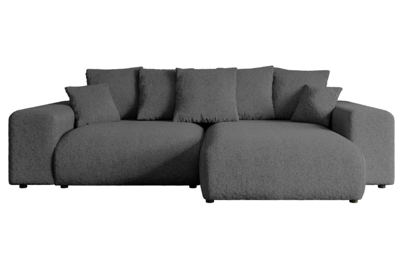 Narożnik z funkcją spania i pojemnikiem ESKAR-L 266x176x72 cm Szary 808916
