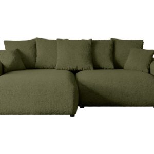 Narożnik z funkcją spania i pojemnikiem ESKAR-L 266x176x72 cm Zielony 808923 Narożnik z funkcją spania i pojemnikiem ESKAR-L 266x176x72 cm Zielony 808923