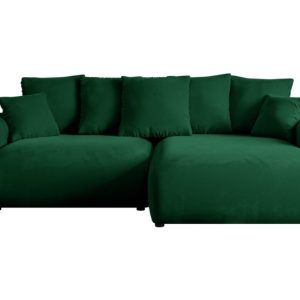 Narożnik z funkcją spania i pojemnikiem ESKAR-L 266x176x72 cm Zielony 808932 Narożnik z funkcją spania i pojemnikiem ESKAR-L 266x176x72 cm Zielony 808932