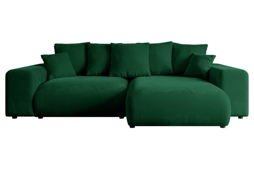 Narożnik z funkcją spania i pojemnikiem ESKAR-L 266x176x72 cm Zielony 808932