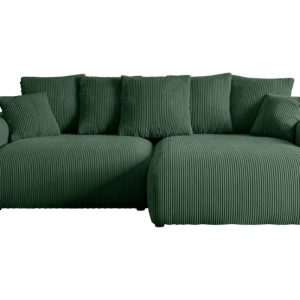Narożnik z funkcją spania i pojemnikiem ESKAR-L 266x176x72 cm Zielony 808935 Narożnik z funkcją spania i pojemnikiem ESKAR-L 266x176x72 cm Zielony 808935
