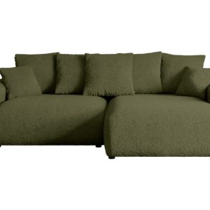 Narożnik z funkcją spania i pojemnikiem ESKAR-L 266x176x72 cm Zielony 808918 Narożnik z funkcją spania i pojemnikiem ESKAR-L 266x176x72 cm Zielony 808918