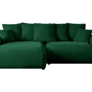 Narożnik z funkcją spania i pojemnikiem ESKAR-L 266x176x72 cm Zielony 808945 Narożnik z funkcją spania i pojemnikiem ESKAR-L 266x176x72 cm Zielony 808945