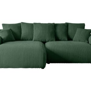 Narożnik z funkcją spania i pojemnikiem ESKAR-L 266x176x72 cm Zielony 808946 Narożnik z funkcją spania i pojemnikiem ESKAR-L 266x176x72 cm Zielony 808946