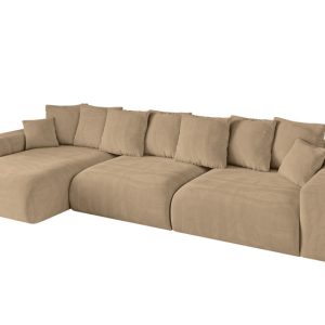 Narożnik z funkcją spania i pojemnikiem ESKAR-L2 364x176x72 cm Beżowy 837713 Narożnik z funkcją spania i pojemnikiem ESKAR-L2 364x176x72 cm Beżowy 837713