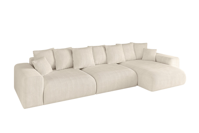 Narożnik z funkcją spania i pojemnikiem ESKAR-L2 364x176x72 cm Beżowy 837717