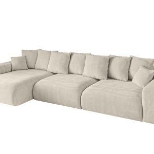 Narożnik z funkcją spania i pojemnikiem ESKAR-L2 364x176x72 cm Beżowy 837719 Narożnik z funkcją spania i pojemnikiem ESKAR-L2 364x176x72 cm Beżowy 837719