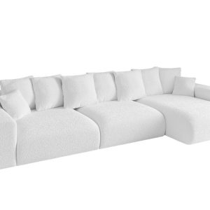 Narożnik z funkcją spania i pojemnikiem ESKAR-L2 364x176x72 cm Biały 837722 Narożnik z funkcją spania i pojemnikiem ESKAR-L2 364x176x72 cm Biały 837722
