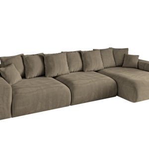 Narożnik z funkcją spania i pojemnikiem ESKAR-L2 364x176x72 cm Brązowy 837714 Narożnik z funkcją spania i pojemnikiem ESKAR-L2 364x176x72 cm Brązowy 837714