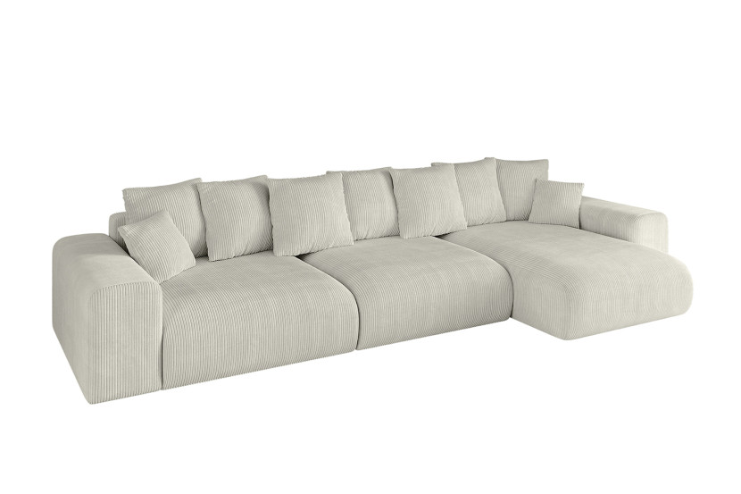 Narożnik z funkcją spania i pojemnikiem ESKAR-L2 364x176x72 cm Kremowy 837706