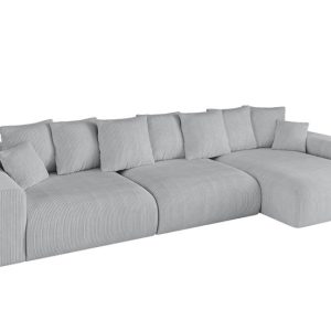 Narożnik z funkcją spania i pojemnikiem ESKAR-L2 364x176x72 cm Szary 837705