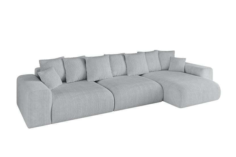 Narożnik z funkcją spania i pojemnikiem ESKAR-L2 364x176x72 cm Szary 837705