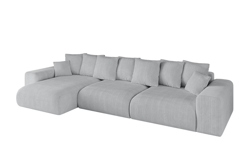 Narożnik z funkcją spania i pojemnikiem ESKAR-L2 364x176x72 cm Szary 837707