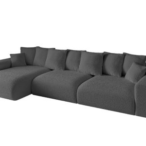 Narożnik z funkcją spania i pojemnikiem ESKAR-L2 364x176x72 cm Szary 837699
