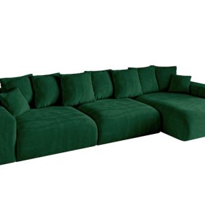 Narożnik z funkcją spania i pojemnikiem ESKAR-L2 364x176x72 cm Zielony 837702