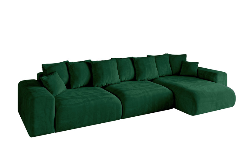 Narożnik z funkcją spania i pojemnikiem ESKAR-L2 364x176x72 cm Zielony 837702