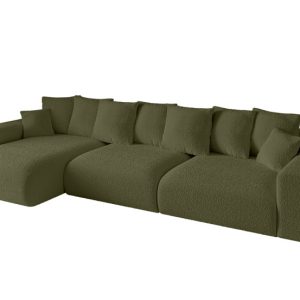 Narożnik z funkcją spania i pojemnikiem ESKAR-L2 364x176x72 cm Zielony 837704