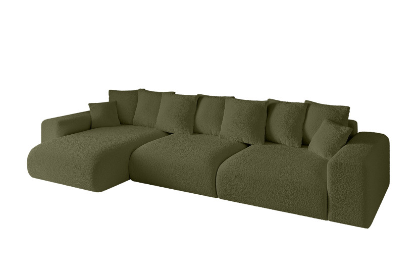 Narożnik z funkcją spania i pojemnikiem ESKAR-L2 364x176x72 cm Zielony 837704