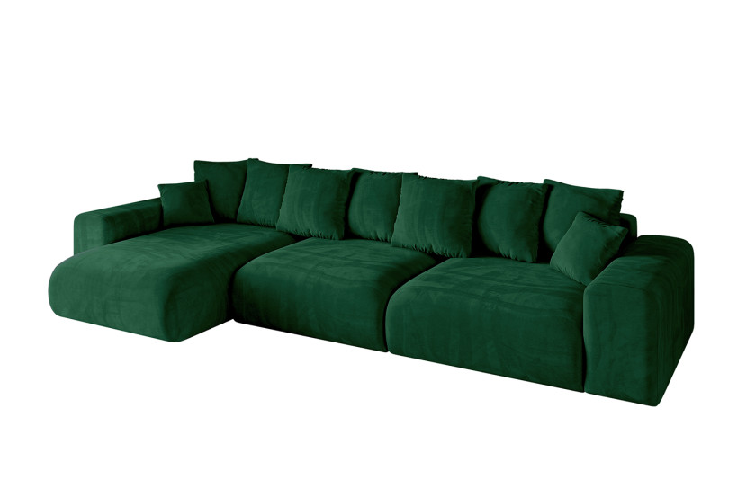 Narożnik z funkcją spania i pojemnikiem ESKAR-L2 364x176x72 cm Zielony 837710