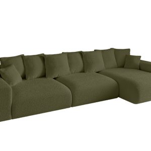 Narożnik z funkcją spania i pojemnikiem ESKAR-L2 364x176x72 cm Zielony 837698