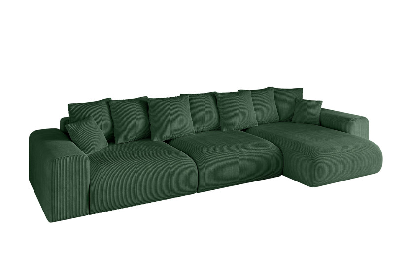 Narożnik z funkcją spania i pojemnikiem ESKAR-L2 364x176x72 cm Zielony 837712