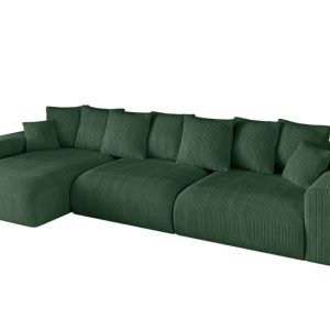 Narożnik z funkcją spania i pojemnikiem ESKAR-L2 364x176x72 cm Zielony 837720 Narożnik z funkcją spania i pojemnikiem ESKAR-L2 364x176x72 cm Zielony 837720