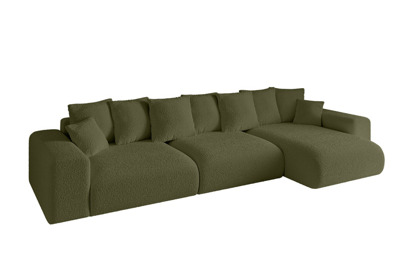 Narożnik z funkcją spania i pojemnikiem ESKAR-L2 364x176x72 cm Zielony 837698