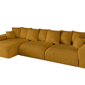 Narożnik z funkcją spania i pojemnikiem ESKAR-L2 364x176x72 cm Żółty 837693 Narożnik z funkcją spania i pojemnikiem ESKAR-L2 364x176x72 cm Żółty 837693
