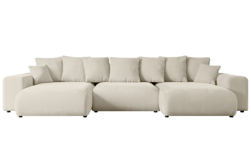 Narożnik z funkcją spania i pojemnikiem ESKAR-U 364x176x72 cm Beżowy 524479