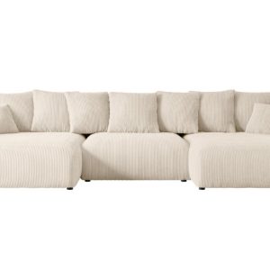 Narożnik z funkcją spania i pojemnikiem ESKAR-U 364x176x72 cm Beżowy 524488 Narożnik z funkcją spania i pojemnikiem ESKAR-U 364x176x72 cm Beżowy 524488
