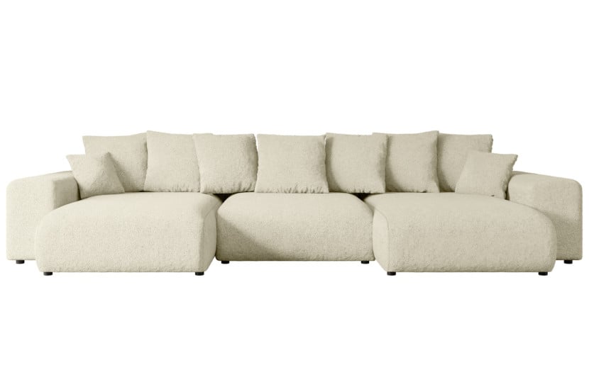 Narożnik z funkcją spania i pojemnikiem ESKAR-U 364x176x72 cm Beżowy 524477