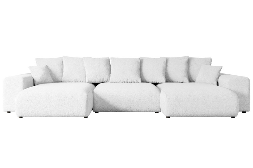 Narożnik z funkcją spania i pojemnikiem ESKAR-U 364x176x72 cm Biały 524491