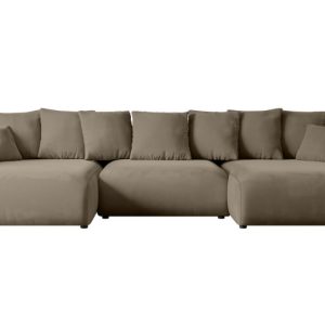 Narożnik z funkcją spania i pojemnikiem ESKAR-U 364x176x72 cm Brązowy 524506 Narożnik z funkcją spania i pojemnikiem ESKAR-U 364x176x72 cm Brązowy 524506
