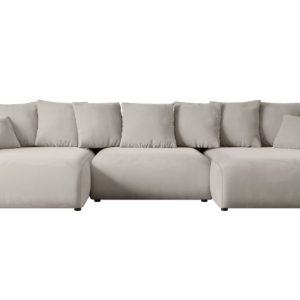 Narożnik z funkcją spania i pojemnikiem ESKAR-U 364x176x72 cm Jasny brązowy 524490 Narożnik z funkcją spania i pojemnikiem ESKAR-U 364x176x72 cm Jasny brązowy 524490