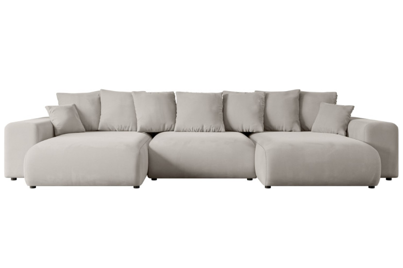 Narożnik z funkcją spania i pojemnikiem ESKAR-U 364x176x72 cm Jasny brązowy 524490