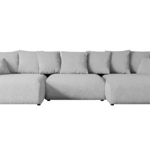 Narożnik z funkcją spania i pojemnikiem ESKAR-U 364x176x72 cm Jasny szary 524494 Narożnik z funkcją spania i pojemnikiem ESKAR-U 364x176x72 cm Jasny szary 524494