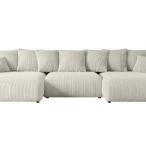 Narożnik z funkcją spania i pojemnikiem ESKAR-U 364x176x72 cm Kremowy 524475 Narożnik z funkcją spania i pojemnikiem ESKAR-U 364x176x72 cm Kremowy 524475