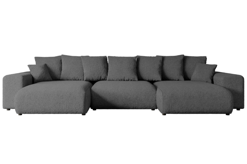 Narożnik z funkcją spania i pojemnikiem ESKAR-U 364x176x72 cm Szary 524469