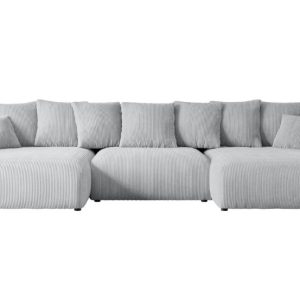 Narożnik z funkcją spania i pojemnikiem ESKAR-U 364x176x72 cm Szary 524465 Narożnik z funkcją spania i pojemnikiem ESKAR-U 364x176x72 cm Szary 524465