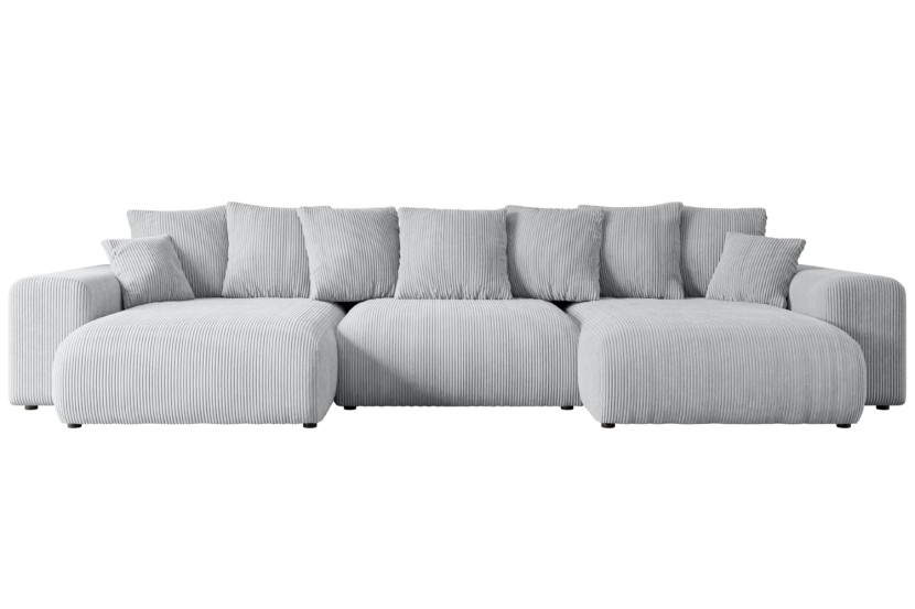 Narożnik z funkcją spania i pojemnikiem ESKAR-U 364x176x72 cm Szary 524465