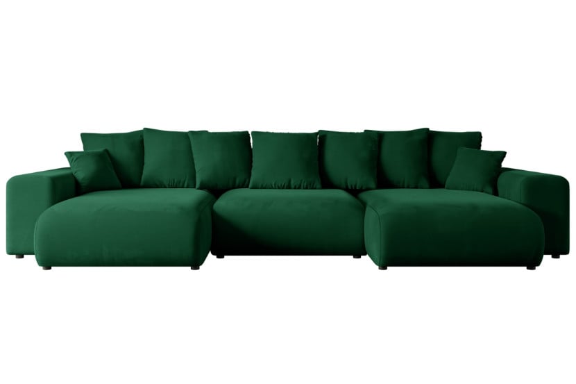 Narożnik z funkcją spania i pojemnikiem ESKAR-U 364x176x72 cm Zielony 524504
