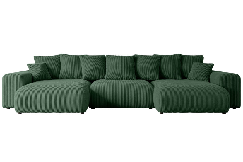 Narożnik z funkcją spania i pojemnikiem ESKAR-U 364x176x72 cm Zielony 524468
