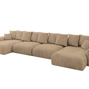 Narożnik z funkcją spania i pojemnikiem ESKAR-U2 464x176x72 cm Beżowy 914564 Narożnik z funkcją spania i pojemnikiem ESKAR-U2 464x176x72 cm Beżowy 914564