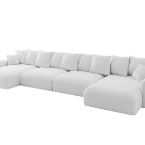 Narożnik z funkcją spania i pojemnikiem ESKAR-U2 464x176x72 cm Biały 914585 Narożnik z funkcją spania i pojemnikiem ESKAR-U2 464x176x72 cm Biały 914585