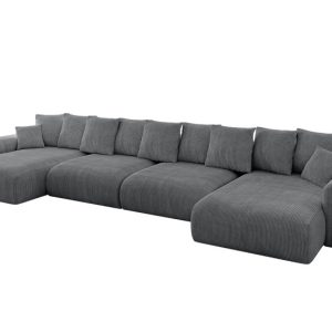 Narożnik z funkcją spania i pojemnikiem ESKAR-U2 464x176x72 cm Ciemny szary 914579 Narożnik z funkcją spania i pojemnikiem ESKAR-U2 464x176x72 cm Ciemny szary 914579