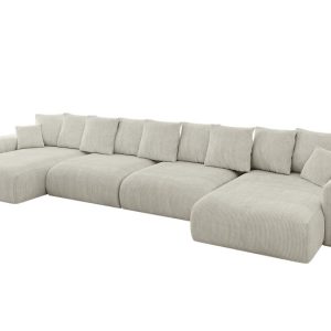 Narożnik z funkcją spania i pojemnikiem ESKAR-U2 464x176x72 cm Kremowy 914562 Narożnik z funkcją spania i pojemnikiem ESKAR-U2 464x176x72 cm Kremowy 914562