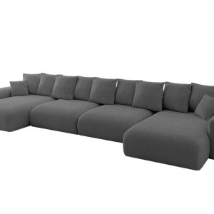 Narożnik z funkcją spania i pojemnikiem ESKAR-U2 464x176x72 cm Szary 914573 Narożnik z funkcją spania i pojemnikiem ESKAR-U2 464x176x72 cm Szary 914573