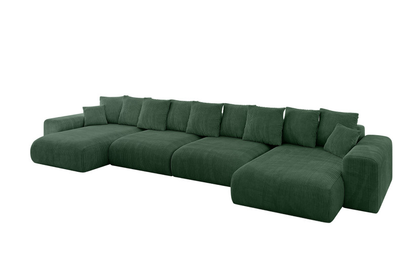 Narożnik z funkcją spania i pojemnikiem ESKAR-U2 464x176x72 cm Zielony 914577
